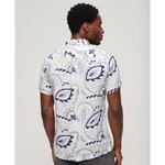 Рубашка с коротким рукавом Superdry Open Collar Print, серый - фото 2