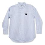 Рубашка black emblem striped button down 'light blue' Comme Des Garcons Play, голубой - фото