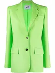 Фактурный однобортный блейзер MSGM, зеленый - фото