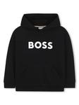BOSS Kidswear худи с логотипом, черный - фото