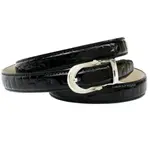 Кожаный ремень Anthoni Crown с узором под кожу крокодила, черный - фото