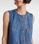 Мини-платье из денима Oakley Veronica Beard, Cornflower - фото 4