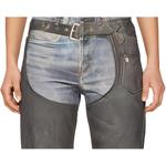 Кожаные чопсы с принтом джинсы Acne Studios, синий - фото 7