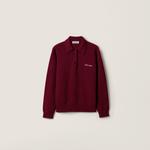 Кашемировый пуловер-поло MIU MIU, бордовый - фото