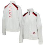 Женская белая куртка-толстовка 4her by carl banks cincinnati reds red flag full-zip G-Iii - фото 2