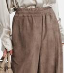 Широкие брюки из замши Brunello Cucinelli, Mud - фото 4