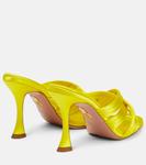 Атласные мюли Oahu 95 Aquazzura, Fluo Yellow - фото 3