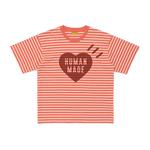 Футболка с полосатым принтом в виде сердца HUMAN MADE, Light Umber - фото 3