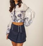 Рубашка Wild Open Back со сборками в темно-синем цвете Masavi - фото