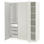 Гардероб PAX/MISTUDDEN IKEA, 150x60x201 см, цвет white/grey patterned - фото