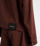 Приталенная блузон из хлопка и шелкового твила Loewe, Coffee - фото 6