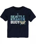 Футболка для малышей Deep Sea Blue Seattle Kraken Mascot Head Outerstuff - фото