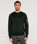 Джемпер мужской из мериносовой шерсти Parajumpers с карманом на рукаве, зеленый - фото