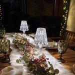 Светодиодная хрустальная настольная лампа с регулируемой яркостью, прикроватная лампа, ночник, перезаряжаемая настольная лампа для спальни, бара, вечеринки, украшения столовой lapalife, белый - фото 4