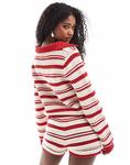 Топ-поло в стиле крючком в красную полоску Asos Design - фото 3