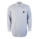 Рубашка striped shirt black emblem 'blue' Comme Des Garcons Play, синий - фото