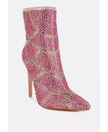 Ботинки High Roller на шпильках, украшенные стразами Rag & Co, розовый - фото 3