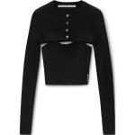 Кроп топ вязаный Alexander Wang, черный - фото