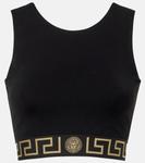 Обрезанный топ Greca Border Versace, черный - фото