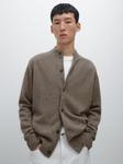 Кардиган из 100% кашемира Massimo Dutti, Dark Khaki - фото 2