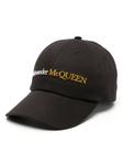Alexander McQueen бейсболка с вышитым логотипом, черный - фото