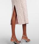 Украшенное платье миди букле Self-Portrait, розовый - фото 5