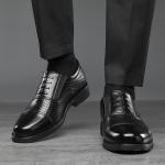 Мужские черные туфли Shanpijiang, черные лоферы с перфорацией - фото 6