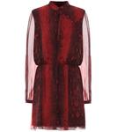 Мини-платье из шелка с принтом Amiri, бордовый - фото