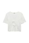 Блуза Koton TEXTURED CROP, Off-White - фото 3