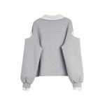 ELLE Свитшот Women's Medium Gray Lapel Moderate Regular - фото 2