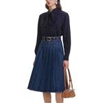 Рубашка с пайетками и полосками Self-portrait, синий - фото 5