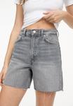 Джинсовые шорты HIGH WAIST PULL&BEAR, серый - фото 4