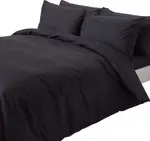 Постельное белье HOMESCAPES, черное, плотность 200, 260 х 220 см Homescapes - фото