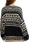 Свитер Free People Women's Dani Pattern Sweater, Black Combo - фото 3