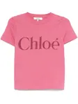 Футболка с логотипом CHLOÉ, розовый - фото