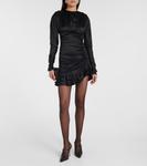 Шелковое мини-платье Alessandra Rich, черный - фото 2