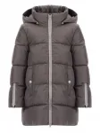 Пуховик с капюшоном Herno Kids, серый - фото