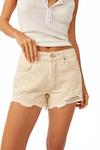 Джинсовые шорты Now Or Never в цвете экрю Free People, Ecru - фото