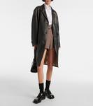 Кожаное пальто-халат Prada, Nero - фото 4