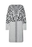 Кардиган LONG LEOPARD MOTIF Ulla Popken, серый - фото