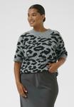 Футболка Kaffe Curve SANDIA, Lgm Black Leopard/Grey - фото