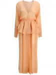Платье макси с баской Alaïa, оранжевый - фото