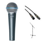 Ручной микрофон Shure Beta 58A Dynamic Vocal Microphone with Stand and Cable Kit - фото
