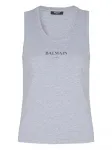 Топ с логотипом BALMAIN, серый - фото