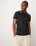 Рубашка поло с кантом черного цвета Selected Homme - фото