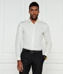 Рубашка мужская Hugo облегающего кроя хлопковая, экрю - фото