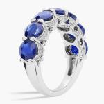 Кольцо Halo с 7 камнями сапфира и скрытым бриллиантом Blue Nile - фото 4