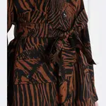 Платье с поясом Max Mara, коричневый - фото 4