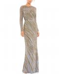 Бисеринное прямое платье Mac Duggal, золотой - фото