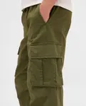Детские однотонные брюки карго Gap, хаки - фото 5